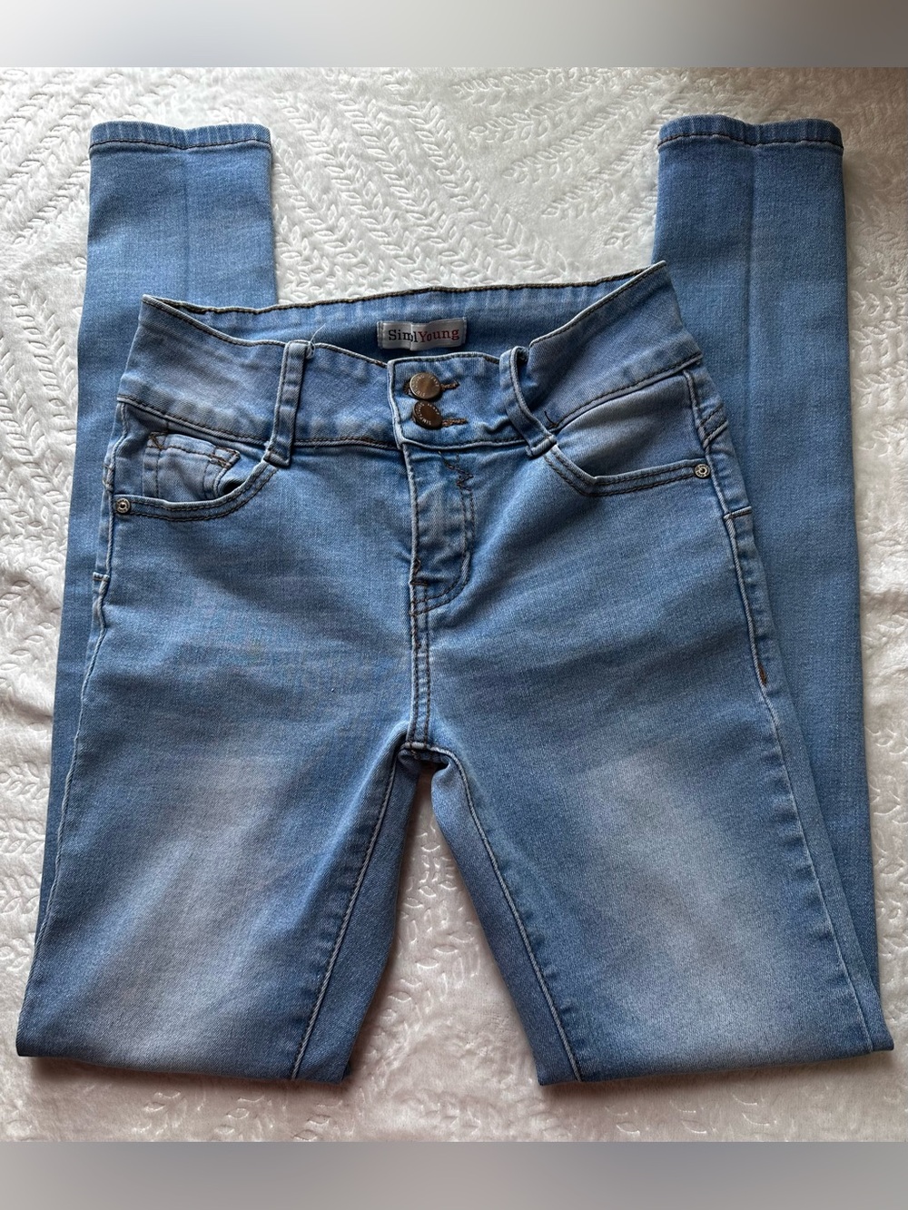 Slim High-Rise Light Blue Skinny Jeans by